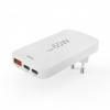 HAMA 201976 rýchla USB nabíjačka GaN 2x USB-C + USB-A, PD QC 65 W, plochá, skla
