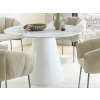 Okrúhly jedálenský stôl Brandon 120 cm, imitácia biely mramor