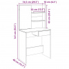 vidaXL toaletný stolík so zrkadlom Old Wood 74,5x40x141 cm - Hnedá - 249748-265143