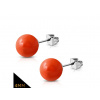 CITY STORM Dámske oceľové náušnice guličky červeno-oranžové - 4 mm