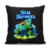 Steve 67 - Six Seven - čierny vankúš s potlačou - inspirované Minecraft - Koszulkowy | Čierna