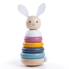 Bigjigs Toys Drevená motorická nasadzovacia veža králiček