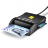 AXAGON CRE-SM3SD, USB-A FlatReader 4-slot čítačka kariet ID card (eID klient) + SD/microSD/SIM, 1,3 m kábel CRE-SM3SD