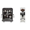 ECM Synchronika, black, dark walnut + Eureka Mignon XL, CR chrome
