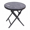 Bistro skladací záhradný stolík Ø 45 cm, čierny mramor