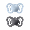 BIBS Couture anatomické cumlíky zo silikónu 2ks - veľkosť 2 - Iron / Baby Blue