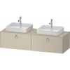 DURAVIT White Tulip závesná skrinka pod dve umývadlá na dosku, 2 zásuvky, 1600 x 550 x 408 mm, taupe matná lakovaná, WT4891B60600000