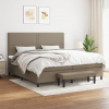 zahrada-XL Boxspring posteľ s matracom sivohnedý 200x200 cm látka 3136545