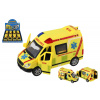 Teddies Auto záchranári, ambulancia plast 14,5 cm na batérie so svetlom, zvukom na zotrvačník