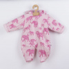 Zateplená dojčenská kombinéza s kapucňou Baby Service Slony ružová Farba: Ružová, Veľkosť: 68 (4-6m)