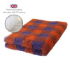 DRYBED Premium Vet Bed Káro oranžový + fialový 150 x 100 cm