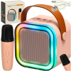 KIK KX3379 Karaoke Bluetooth reproduktor 6 W bezdrôtový mikrofón ružový