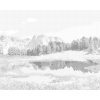 ZUTY Bodkovanie - LES, HORY A JAZERO Rámovanie: vypnuté plátno na rám, Rozmer: 40x50 cm