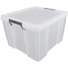 Box, plastový, s vekom, 48 l, priehľadný, ALLSTORE