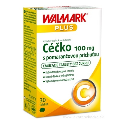 WALMARK Céčko 100 mg cmúľacie tablety s pomarančovou príchuťou (inov. 2024) 1x30 ks