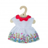 Bigjigs Toys Biele kvetinové šaty s červeným golierom pre bábiku 34 cm Bigjigs Toys Biele kvetinové šaty s červeným golierom pre bábiku 34 cm