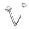 Piercing do nosa so vsadeným kamienkom Zirkónia Barva: Modrá, Veľkosť: 1 mm, Veľkosť hrotu: 3 mm