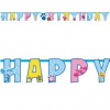 Party nápis Happy Birthday Stopy Blue - Modríkove hádanky - 180 x 15 cm