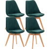 Design-Shop Linares zamat drevené nohy natura Zelená 4 ks