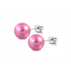 CITY STORM Dámske oceľové náušnice guličky ružové - 6 mm + darčeková krabička zadarmo