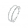 For Silver Dvojitý prsteň so zirkónmi - Striebro 925 Velikost prstenu: 54,3mm