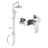 Mexen Carl nástenná sprchová súprava s dažďovou sprchou a sprchovou batériou Alexa, chróm - 71240240-00