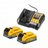 DeWALT DCB1104S2 - Súprava nabíjacia, nabíjačka DCB1104 (XR® 10,8V/14,4V/18V) + 2× AKU PowerStack™ 3,5Ah
