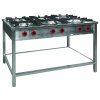 EGAZ Plynový gastronomický sporák 6-horákový, 1330x700x850 mm so skrinkou, 1x3,5+2x5+2x7+1x9 kW | EGAZ, TG-6737.II