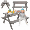 Detský stôl s lavicou Wamar-Sosenka 12 m + (Detská lavička, záhradná vonkajšia drevená pikniková lavička, 1-5 rokov, EKO)