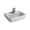 GEBERIT Hranaté umývadlo Kolo Rekord, s asym. prepadom: B=40cm, T=31cm, otvor pre bat. v strede, K91942000