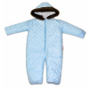 Kombinéza s kapucňou a kožušinkou Baby Nellys ®prošívaná, bez šlapie - sv. modrá, veľ. 86 86 (12-18m)