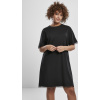 Urban Classics Dámske čierne mini šaty Ladies Boxy Lace Hem Tee Dress Farba: Black, Veľkosť: 4XL