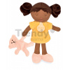 Bábika pre bábätká Mrs Vanilla My First Doll Jolijou 21 cm v žltých šatách so psíkom z jemného textilu od 0 mes JJ6005