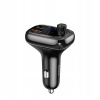 Baseus FM vysielač T-Shaped S-13 Bluetooth MP3 nabíjačka do auta, čierna