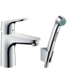 HansGrohe Focus E2 - Umývadlová batéria 100, s ručnou sprchou Bidette, chróm 31927000