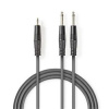 Nedis Nedis COTH23200GY50 - Stereofonní Audio Kabel | 2x 6,35mm Zástrčka – 3,5mm Zástrčka | 5 m | Šedá barva
