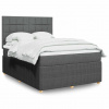 Box spring postel s matrací tmavě šedý 140 x 190 cm textil Šedá 3292052