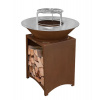 Strend Pro Grill 2213101 Gril Fiesta, provedení rust, ocel, průměr 100 cm, s ohništěm