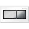 GEBERIT Square pneumatické podomietkové tlačidlo, oddialené ovládanie, pre dvojité splachovanie, biela/brúsený chróm, 116.051.KT.1