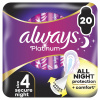 Always Platinum Secure Night nočné hygienické vložky s krídelkami a jemnou vôňou 20 ks