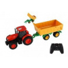 Traktor Zetor RC s traktorom 42cm 2,4GHz dobíjací balík + batéria so zvukom v krabici
