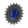 Sanu Babu Prsteň s polodrahokamom, lapis lazuli, 30x25mm, zdobený, postriebrený, otvorený 50