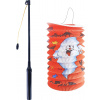 Lampión Halloween 15 cm so svietiacou paličkou 40 cm oranžový