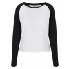 Ladies Contrast Raglan Longsleeve - white/black 3XL