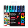 UNI Posca PC-5M Popisovač, sada 8 ks - Ocean/morské odtiene