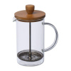 Sklenený kávovar alebo čajník s bambusovým vekom, 600ml, viacfarebná