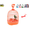 Toys&Trends vtáčik spievajúci na batérie so svetlom a zvukom v klietke 12 cm - mix farieb (ružová, modrá, zelená, oranžová klietka)