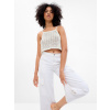 GAP Háčkovaný crop top Biela XS Biela Biela
