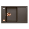 Alveus FORMIC 30 kuchynský granitový drez so sifónom 76x50 - Chocolate+prepad copper 1108029+copper
