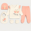 5 dielna súprava pre novorodenca biela s ružovou s motýlikom, veľ. 56